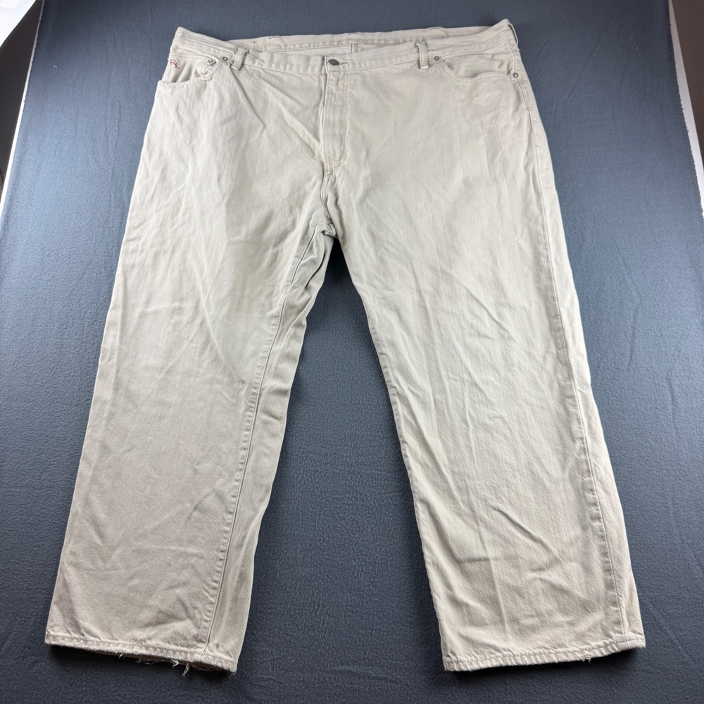 Polo Ralph Lauren 867 Pants Men's 50x30 Beige Classic Fit Big Relaxed Y2K Preppy